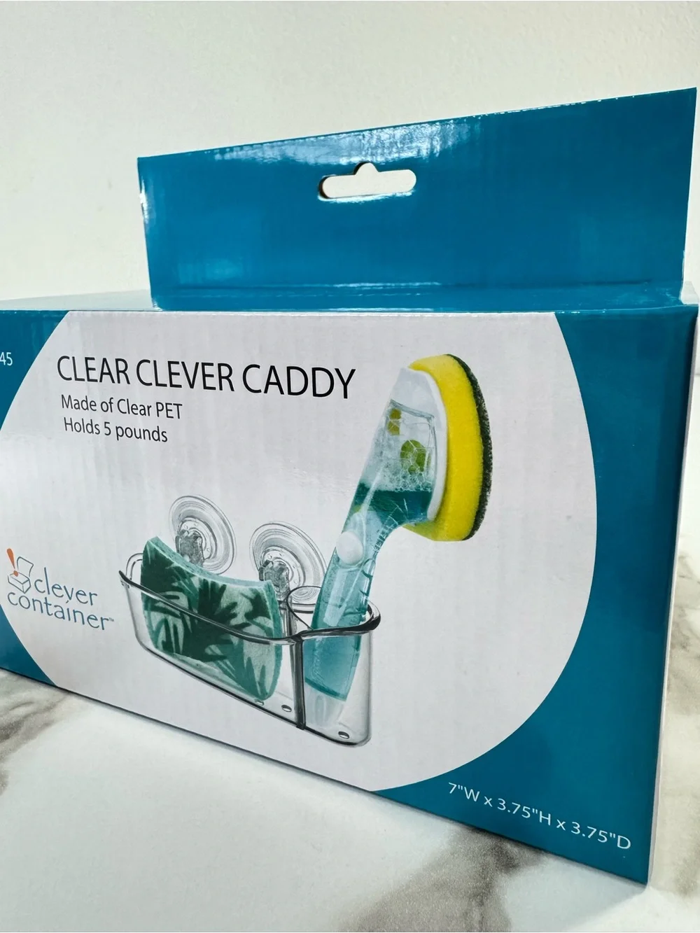 2Pcs Acrylic Clear Sink Bathroom Shower Caddy Soap Sponge Brush Holder Organizer
